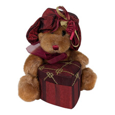 Dan Dee Classic Treasures Victorian Gift Box Teddy Bear RED Velvet Heart Shaped