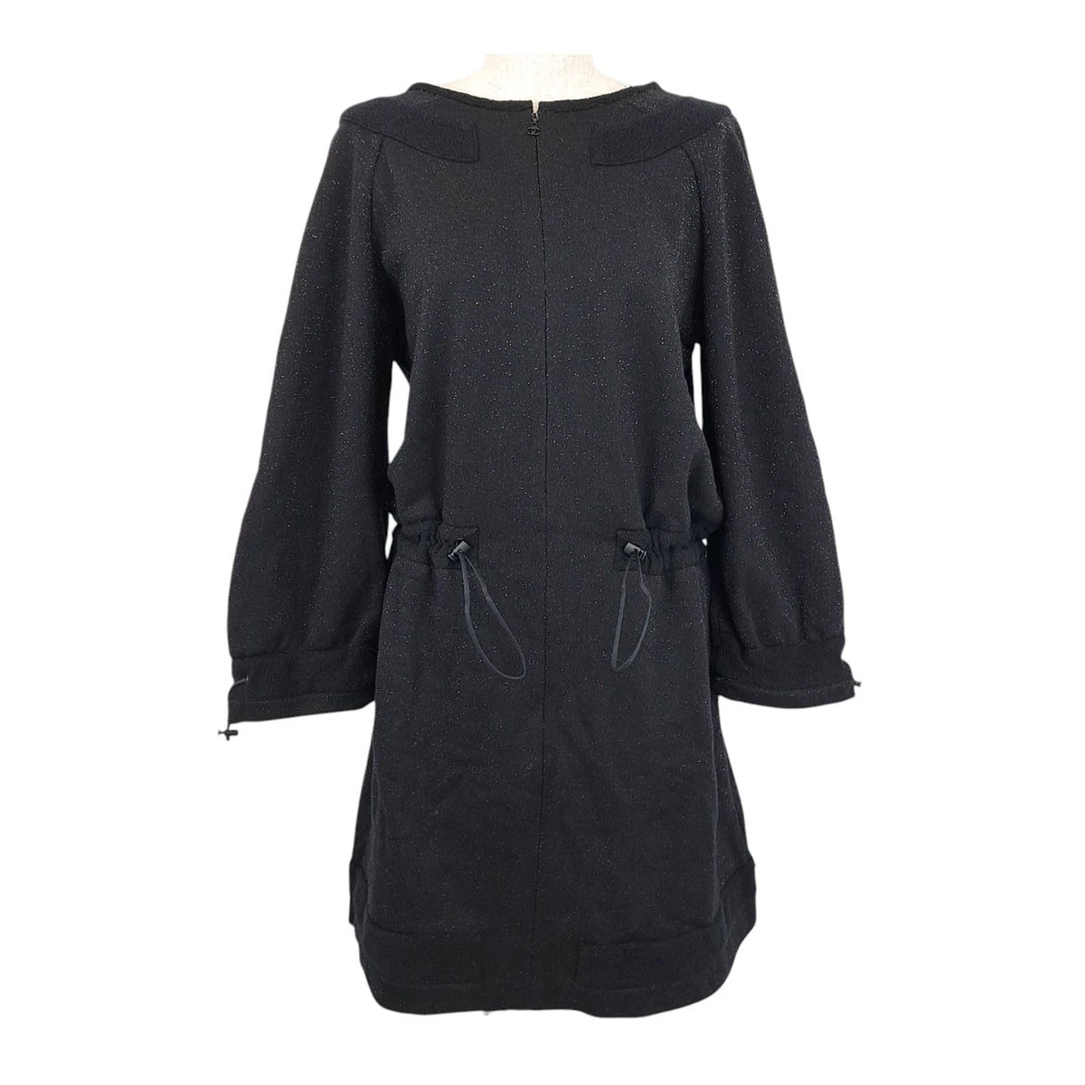 Chanel — CHANEL COCO Mark Half-Zip Glitter Dress Women black 【A】