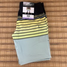 O'NEILL Standard FIT 20" Outseam Board Short Swim Trunks Mens Black Green Yellow