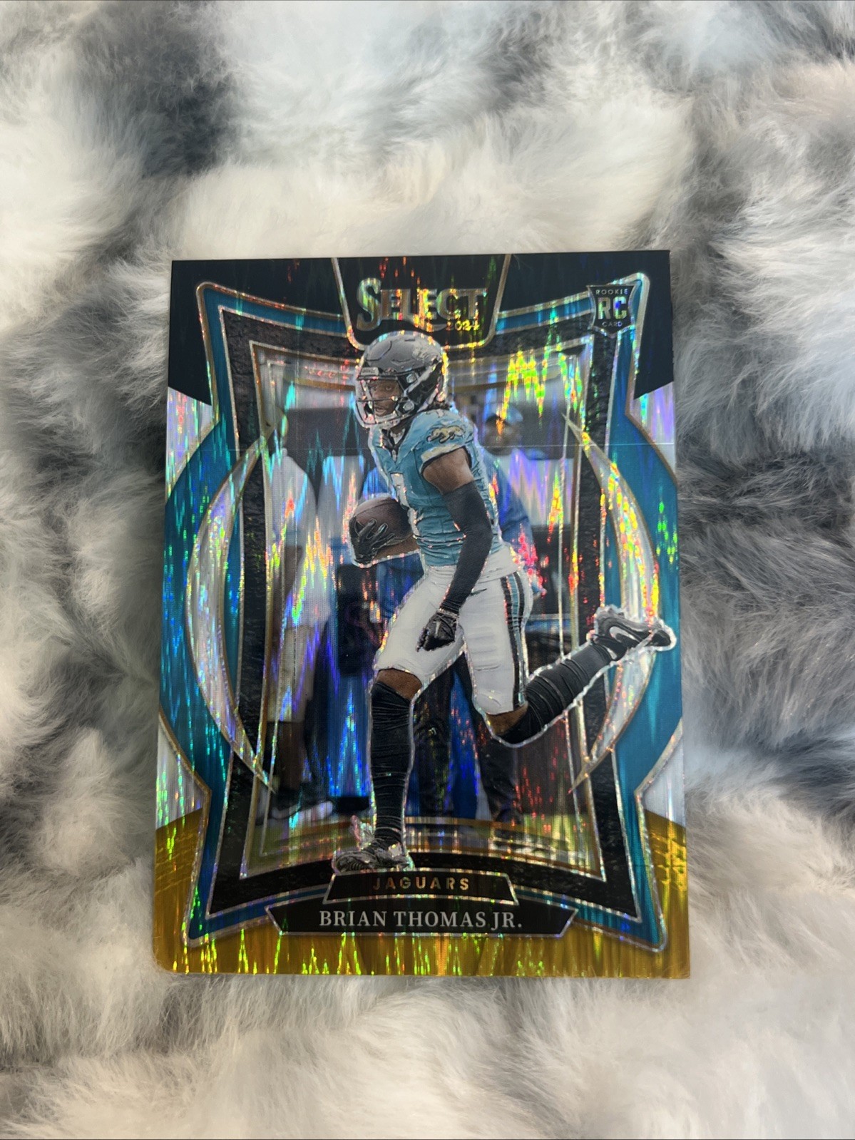 2024 Panini Select - Concourse Brian Thomas Jr. #91 Black  Gold Shock Prizm (RC)