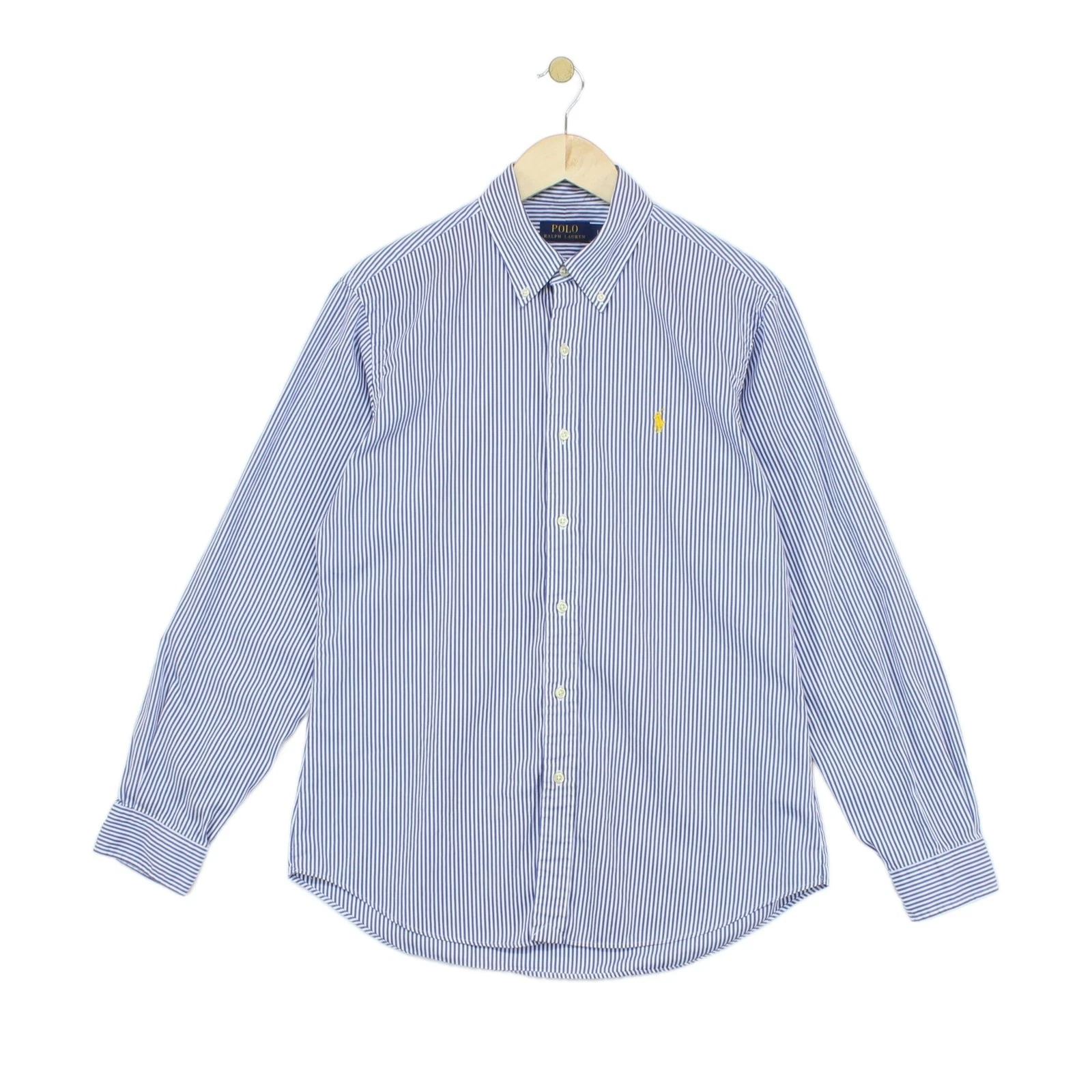 Ralph Lauren Striped Shirt Mens Size L Blue Button-Down Classic