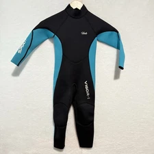 Hevto Vigor Youth Wetsuit Size 6 Black Turquoise Body Surf Beach Neoprene