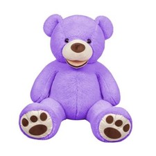 Giant Teddy Bear Super Soft Plush Animal with Paw Details 52 Inches Purple