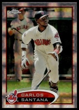 2012 Topps Chrome #114 Carlos Santana X-Fractors Cleveland Indians NM+