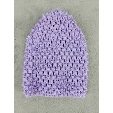 Cute Crochet Tutu Fabric Stretchy Beanie Hat Girl Lilac Purple