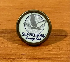Silverthorn Country Club (Florida) Metal Stem Blue Logo Golf Ball Marker