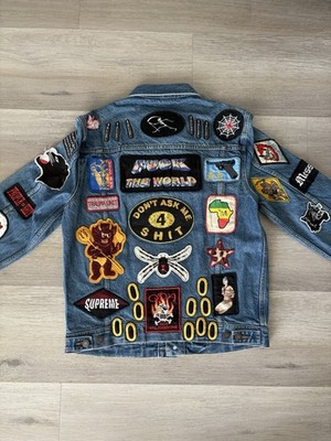 BRAND NEW Supreme Patches Denim Trucker Jacket SS18 Small Blue
