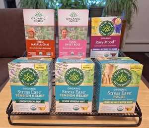 ORGANIC INDIA & TRADITIONAL MEDICINALS Stress Relief & Mood Organic Tea Bundle 