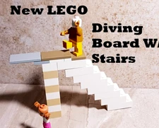 New LEGO Pool Diving Board High Dive Platform Stairs Ladder To the TOP Tan White
