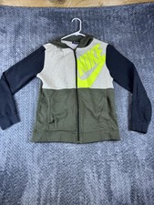 Nike Full Zip Hoodie Jacket Boys Large Color-Block Long Sleeve Logo Standard Fit