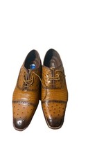 Nwot Stacy Adams Men's Rodano Tan Ostrich Quill Cap Toe Oxford Shoes 25527-240