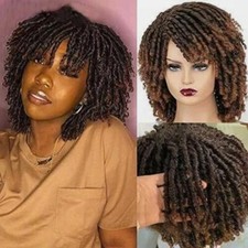 Dreadlock Braided Wig Crochet Twist Brown Wigs for Black Women with 20pcs beads