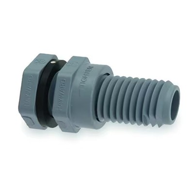 Hayward Flow Control Bfa3010tfs Bulkhead Tank Fitting, 1'', Pp/Fpm, Fpt X Fpt