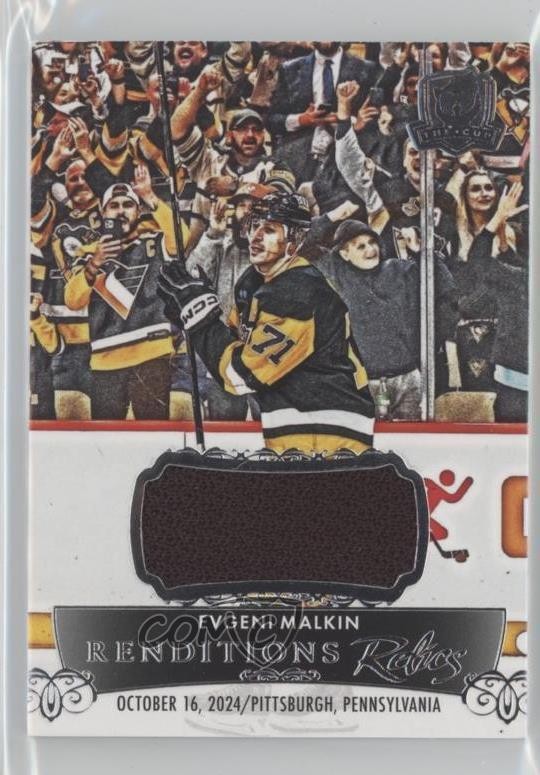 Evgeni Malkin #RR-EM Hockey Cards 2024 Upper Deck The Cup Rendition Relic trading card — raw and PSA graded price guide