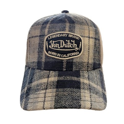 Von Dutch Originals Trucker Cap Flanell beige/navy karo kariert