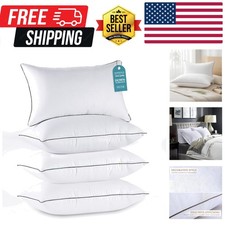Pillows Queen Size Set of 4, Luxury Hotel Bed Pillows Set with Down Alternati...
