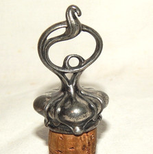 Zierkorken Jugendstil Metall wohl versilbert