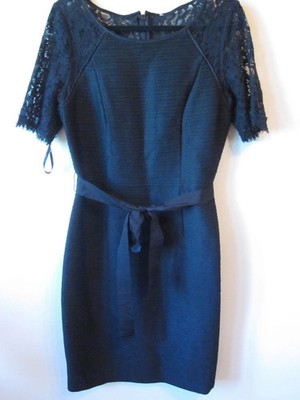 chinese dress ladies Shani Colorblock Fit and Flare Lace Dress - Black main image 1