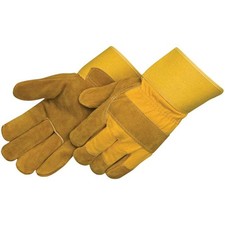 WINTER SPECIAL  Yellow Winter Pile Lined Gloves - Size Lg 6 Pair. SHIPS FREE 