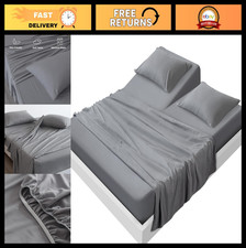 King Size Split Top Sheet Set for Adjustable Beds - 4 Piece Deep Pocket Bedding,