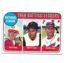 Click to enlarge National League 1968 Batting Leaders (Pete Rose / Matty Alou / Felipe Alou)