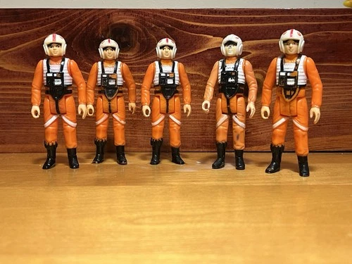 VINTAGE KENNER STAR WARS 1978-79 LUKE X WING PILOT LOT OF 5 FIGURES PLEASE READ