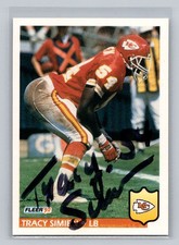 1992 Fleer #182 Tracy Simien In Person On Card Auto RC Rookie. rookie card picture