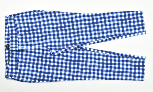 Talbots Chatham Ankle Pant Size 16 Blue White Gingham Plaid Check Crop Stretch