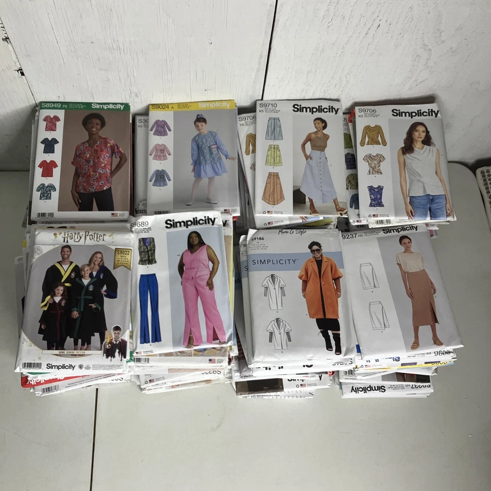 Vintage & Modern Simplicity Sewing Patterns Mixed Variety HUGE Lot Of ~200 - Image 2 of 4