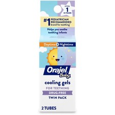 Orajel Baby Daytime Nighttime Cooling Gels 0.18 Ounce Pack of 2 , clear