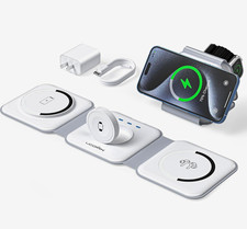 Magnetic Wireless Fast Charger Foldable Charger Station for Desk - Apple Devices