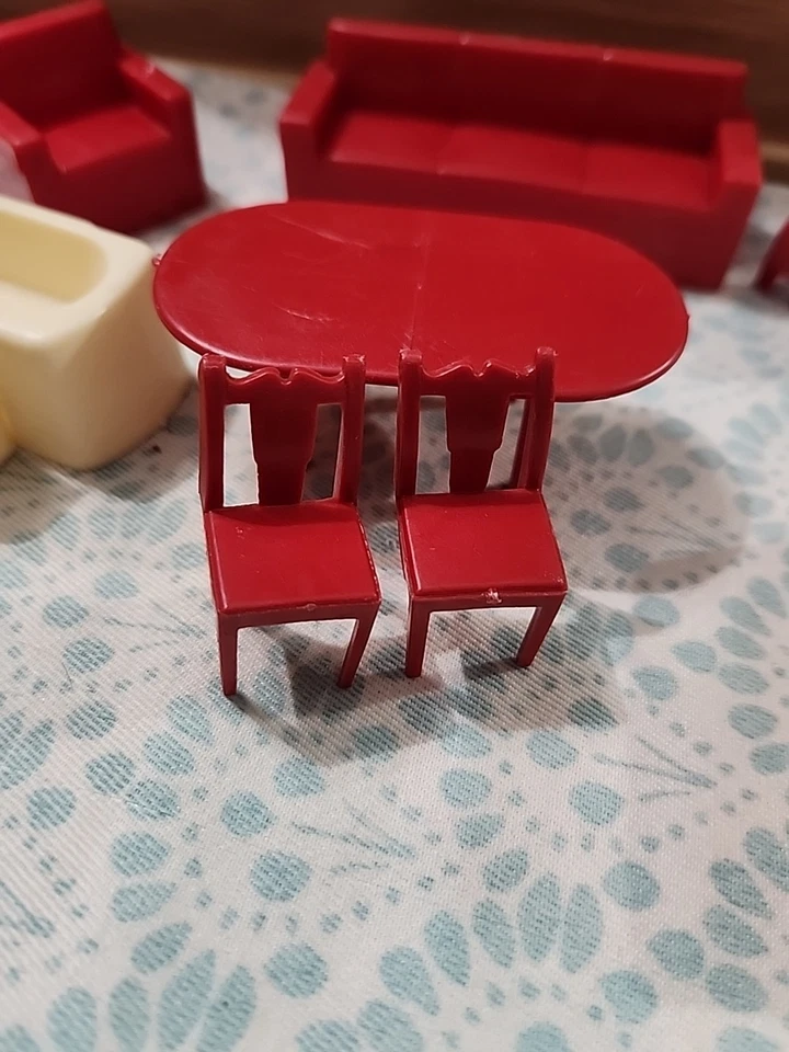 Gran Lote Marx Años 50 Casa de Muñecas Miniatura Muebles Cocina Salón Baño Foto 4 de 4