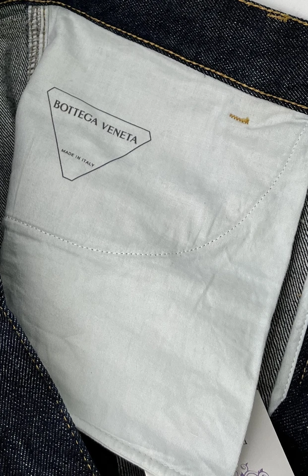 Falda Bottega Veneta 2020 Denim Oscuro Algodón Costuras en Contraste 5 Bolsillos Talla 38 Foto 4 de 4