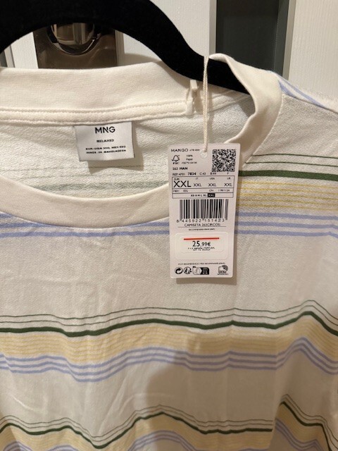Big and Tall Mango shirt short sleeve t-shirt top Sz XXL evening work party new