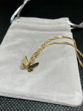 Simple Butterfly Pendant Necklace Gold Tone Fashion Girls 18 Extender 764G