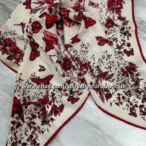 Sallys 70 % Kaschmir 30 % Seide Kragen Schmetterling Druck Doubleface Halstuch 26 Zoll - Bild 3 von 7