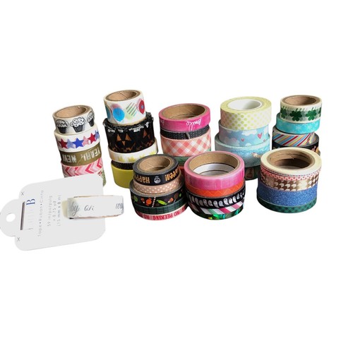 Lot 40 Rolls Washi Tape Various Colors Sizes Patterns Mostly Full