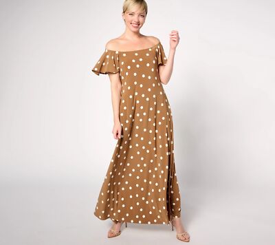 Attitudes by Renee Petite Como Jersey Flutter Dress Rodeo Drive M New
