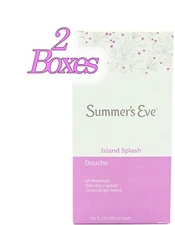 2 Summer's Eve Cleansing Douche Island Splash Fresh Non Irritating Mild Safe 4ct