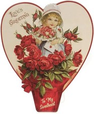 Bethany Lowe Retro Vintage Style Love's Bloom Valentine Dummy Board Stand 7.5 in