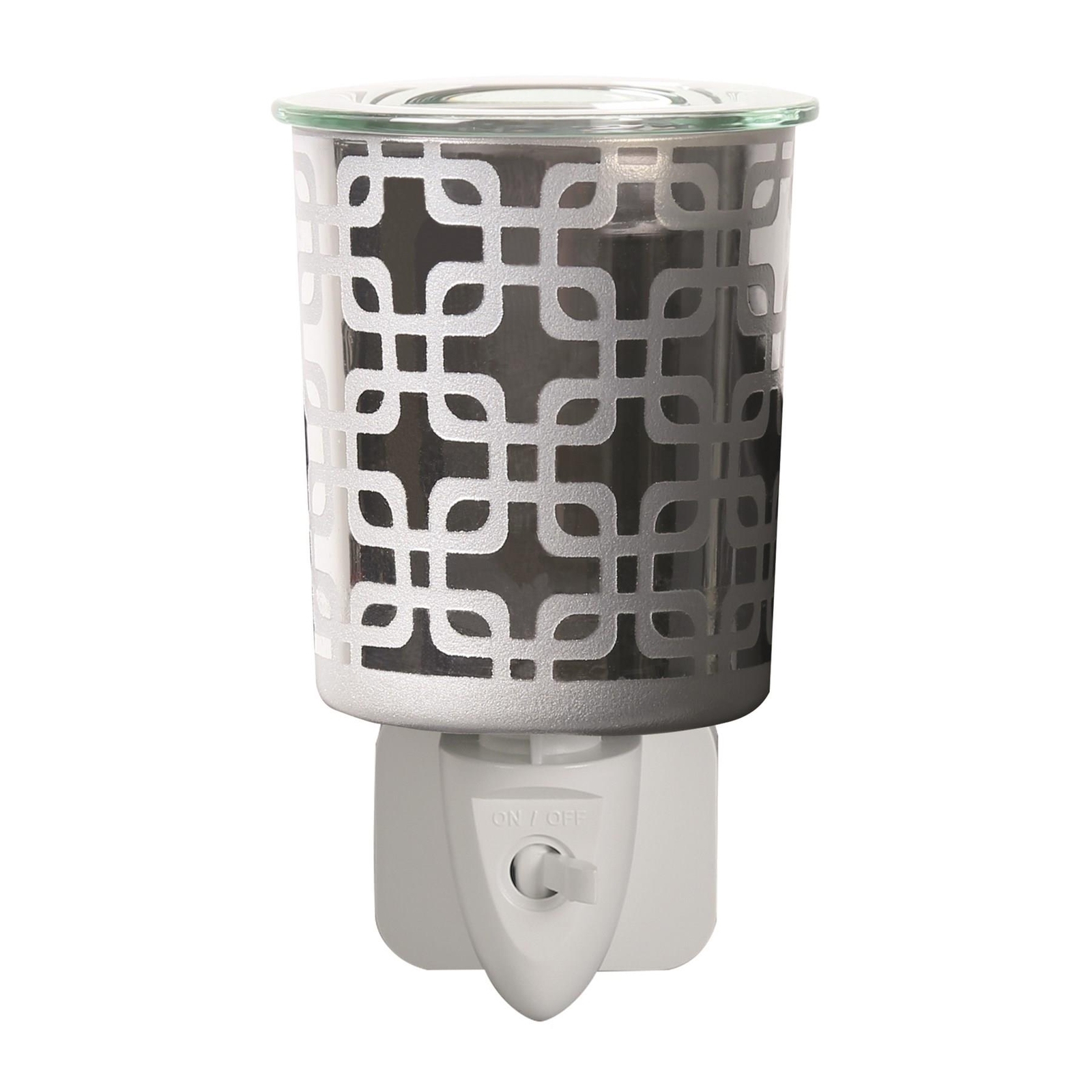 Wax Melt Burner Electric Plug In Warmer Melter Fragrance Oil Pewter Square Aroma