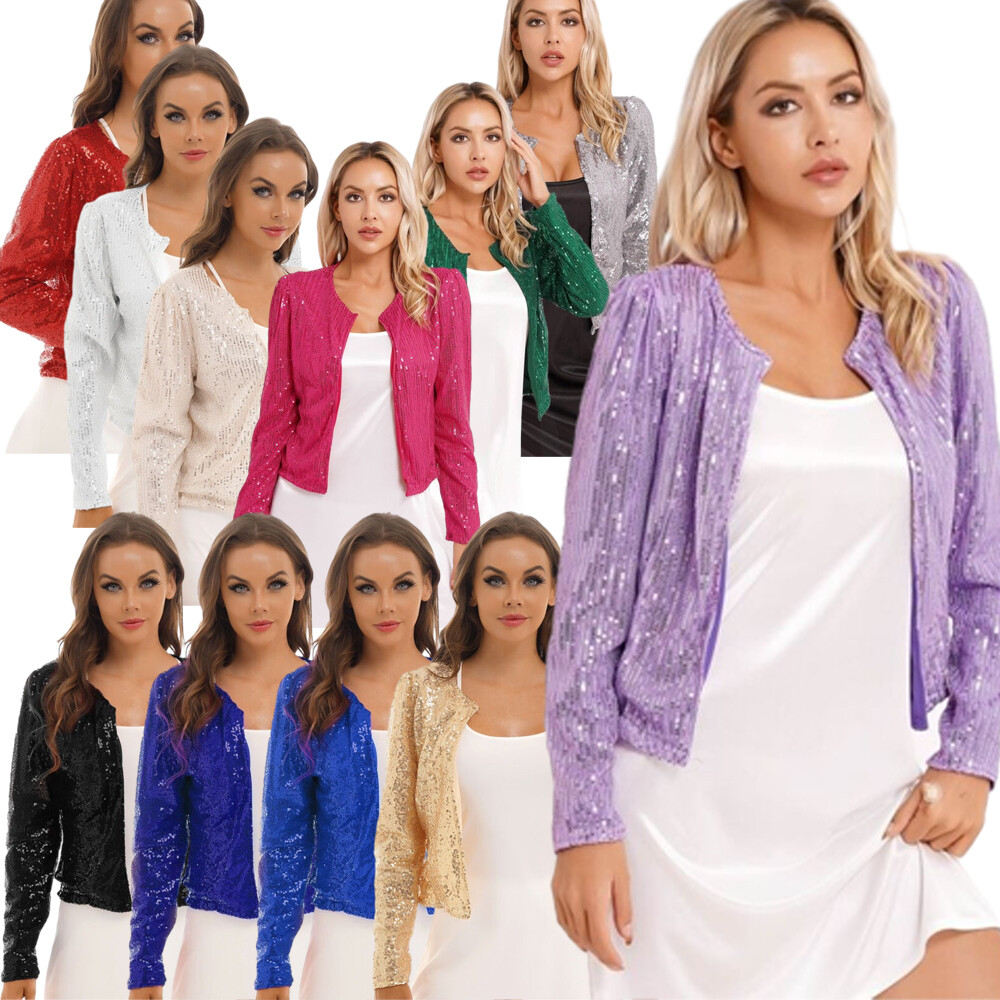 dPois Dames glitter crop top buikvrije bolero schouderjas