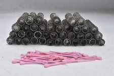 Vintage LOT of 39 BRUSH MESH WIRE HAIR ROLLER CURLERS + PICKS #07607