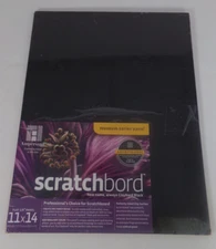 Premium Scratchboard 11 x 14 Reinforced Art Surface for Black and White Drawings