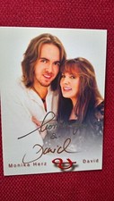 Oryginalne autografy Moniki Herz & David, kolorowe zdjęcie, rozmiar pocztówki