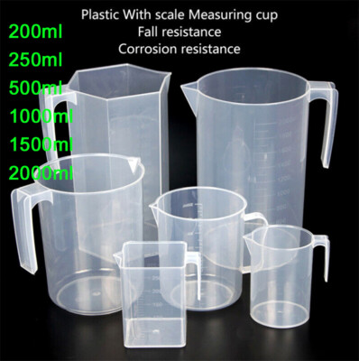 200/500/1000/1500/2000ML Kunststoff Messbecher Kanne Ausgießer Oberfläche Küche