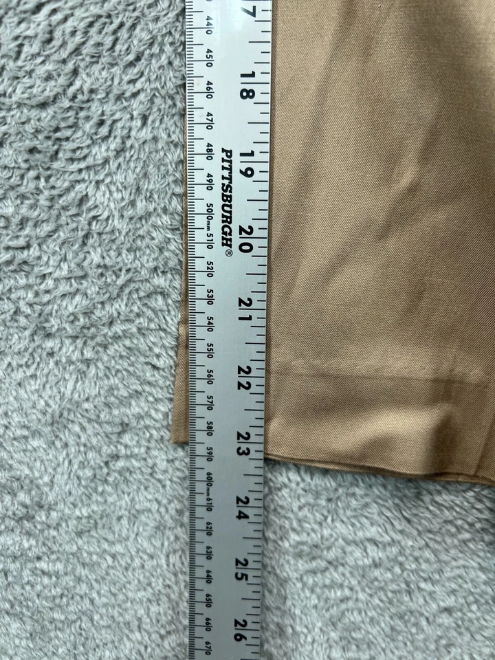 Pantalones de vestir cortos de seda Peck & Peck para mujer 12 beige chinos planos tiro alto damas Foto 4 de 4