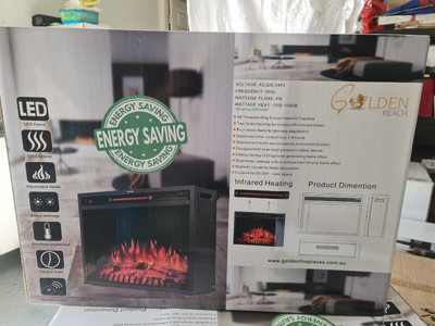 NEW GOLDEN FIREPLACES 26u0026#034; FREESTANDING u0026amp; INSERT ELECTRIC FIREPLACE  HEATER 1500W | eBay