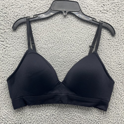 Nordstrom Bra Womens Medium Black Tagless Wire Free Spaghetti Strap Bra New $29
