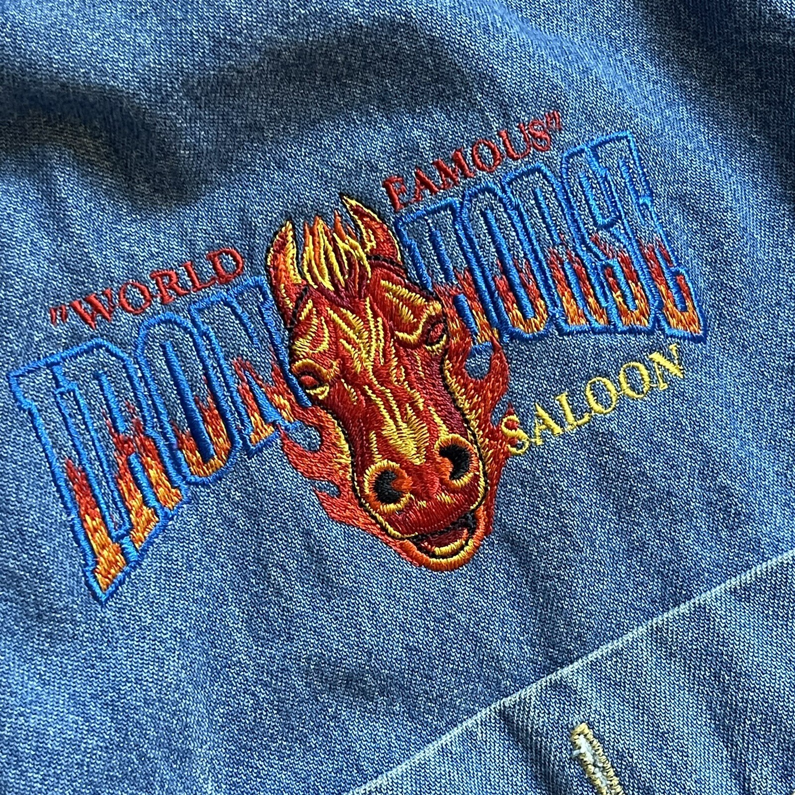 Vintage Iron Horse Saloon Bike Week Denim Jean Button… Gem